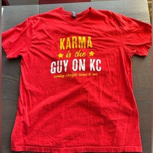 Karma is the guy on KC t shirt! XL Taylor swift